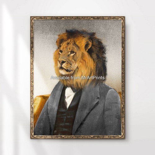 Lion painting art - lion, print