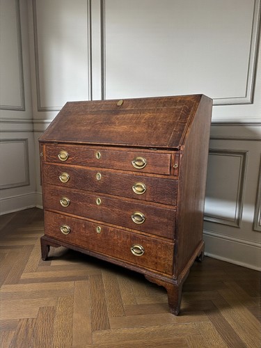 Antique georgian oak bureau - an,