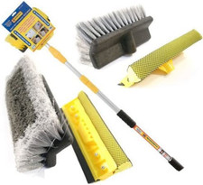 Telescopic Water Fed Window Cleaning Kit 3M Pole Squeegee Brush Equipment Sponge
