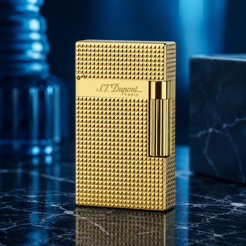 Dupont gold diamond engraved - gold,