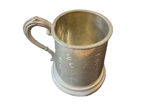 Vintage child pewter tankard - child's,