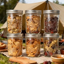 6 x 500ml Glass Mason Jars &