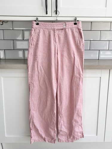 Pink linen blend wide leg - tu,