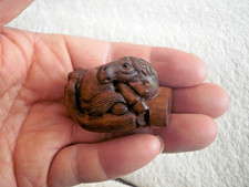 Hand Carved wood netsuke Horse