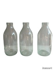 3 Glass Milk Bottles 1pint 