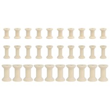 30Pcs Wooden Empty Spools