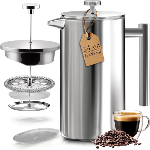Stainless steel french press - stainless,