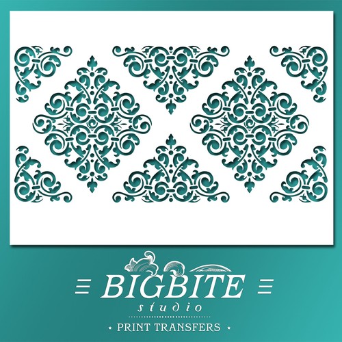 Shabby chic stencil arabesque - chic,