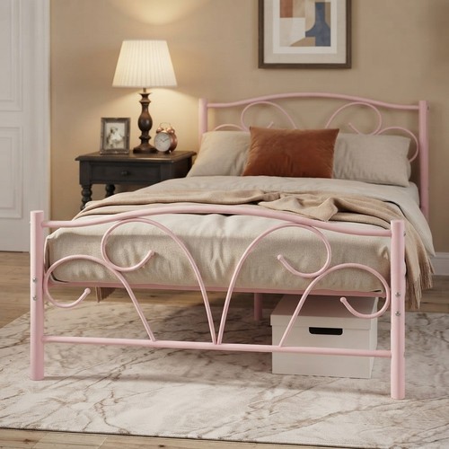 Modern 3ft pink metal bed - 3ft,
