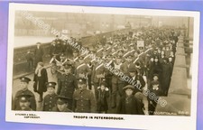 WW1 WAR 5TH NORFOLK REGIMENT IN PETERBOROUGH ARMY MILITARY RP PHOTO POSTCARD
