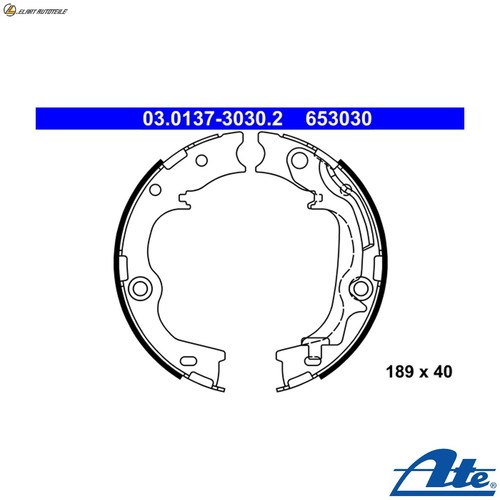 Brake shoe set parking brake