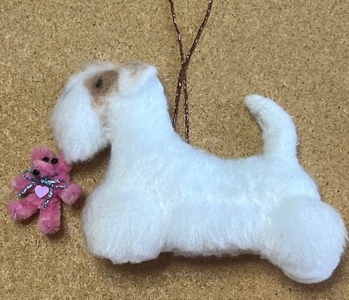 Sealyham terrier with pink - , a
