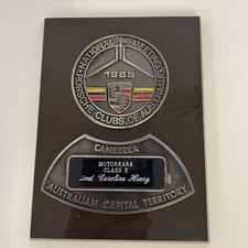 porsche National Owners Club Meeting 1985 Vintage Plaque Badge Australia Rare