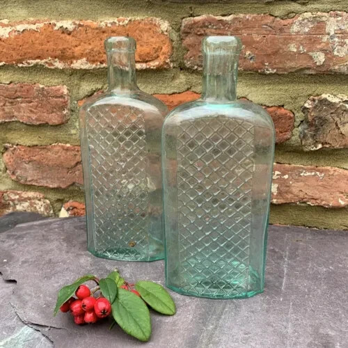 Two large antique glass - two,