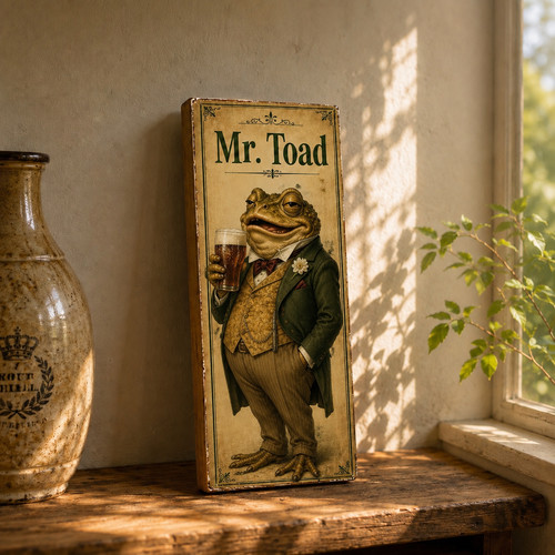 Toad wooden sign - mr,