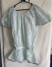 Baby Blue PVC Peasant Top Size