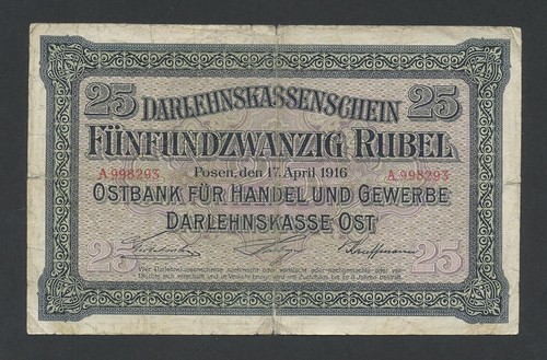 Germany rubels note 1916 - germany,