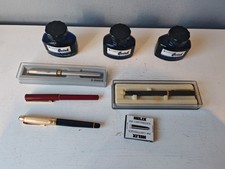 Vintage Fountain Pen Lot Parker, Messenger, Hero, Manuscript, and Ink 