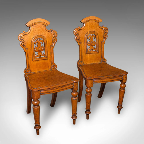Pair antique hall - pair, of