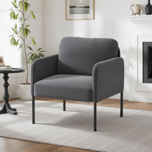 Velvet accent armchair - velvet,