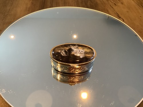 Vintage enamel gilt metal - gilt,