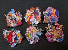 Set Of 6! Awesome Disney Film Themed Metal Pin Badges!