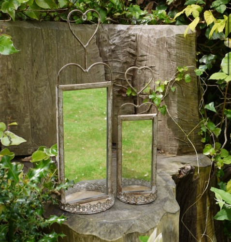 Rustic wall mirrors - rustic, heart