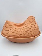 Romertopf terracotta roasting pot, chicken shape, 35.5cm long x 23cm wide