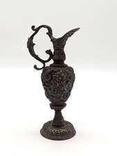 Antique Bronze Patinated Embossed Cherub Pitcher Ewer A118 P959
