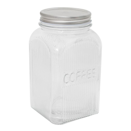 Tea coffee sugar - ribbed, glass
