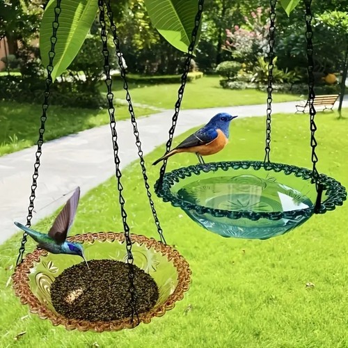 Plastic hanging bird feeder - bird,