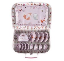 Sass &Belle Pink Woodland Friends Picnic Box Tea Set Suitcase Kids Role Play Toy