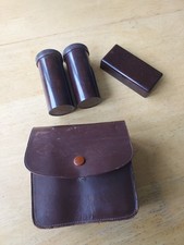 Bakerlite Travel Shaving Set. 2 Tubes & 1 Gilette Razor Case With Leather Pouch