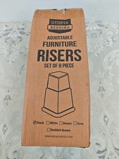 Utopia Bedding 8 Piece Adjustable Furniture Risers (4 High & 4 Short) - Heavy Du