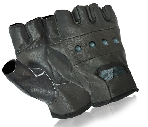 Leather gloves fingerless - leather,