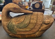 Heavy Wooden Carved Duck