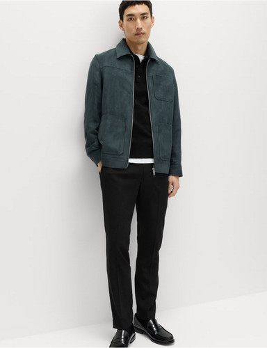 Trousers wool blend with - trousers,