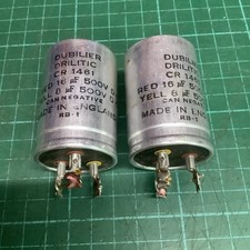 Vintage Dubilier Drilitic Capacitor 16-8uF 500V - Pair