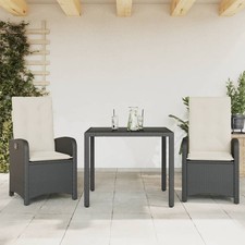 Garden Dining Set Black