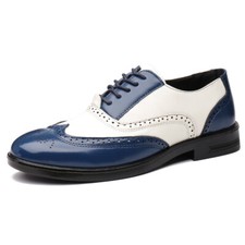 Mens Leather Foam Padded Vamp Lace Up Brogues Wedding Smart Formal Shoes Size