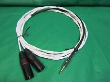 12 Ft SILVER PLATED 3.55MM 1/8" to DUAL XLR-M Audio Cable for Walkman, DAT, CD.