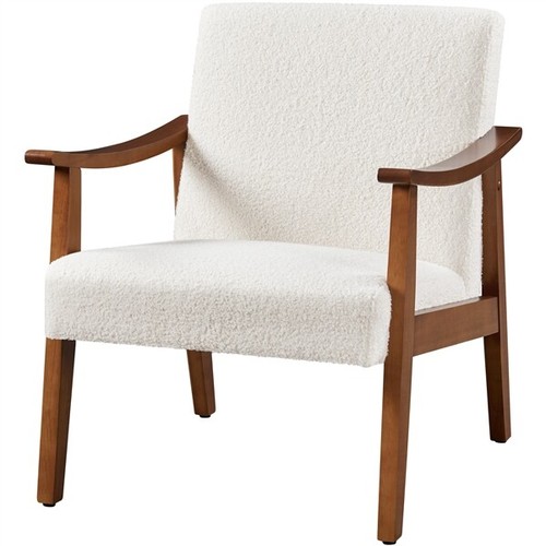 Boucle fabric armchair with - boucle,