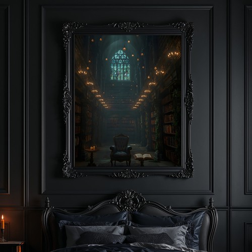 Gothic library dark - library,