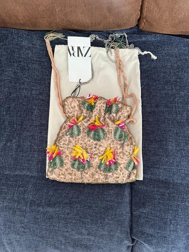 Zara beaded mini bucket - beaded,