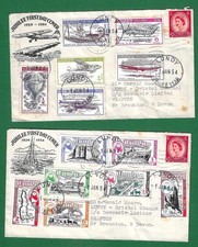 LUNDY ISLAND 1954, TWO JUBILEE YEAR FIRST DAY COVERS, AIRMAIL & SEAMAIL ISSUES.