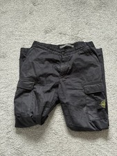 Stone Island Cargos Black Zips  Trousers