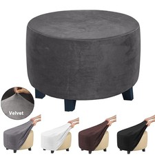 Velvet Footstool Covers Round