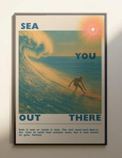 Vintage surf poster malibu - poster,