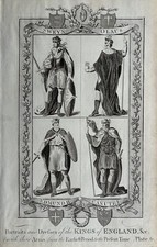 1794 Viking & Anglo Saxon Kings of England Sweyn, Olaf, Cnut, Edmund II Print