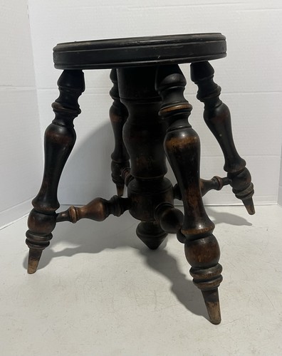 Antique wood leg piano - leg, stool
